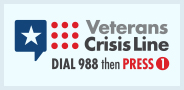 Graphic for the Veterans Crisis Line. It reads Veterans Cris Lins 1 800 273 8255 press 1 